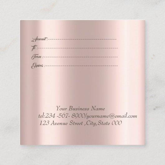 Elegant modern Roos Gold, regenboogstrooiselschijv Kortingskaartje (Achterkant)