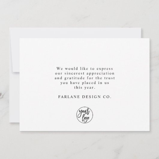 Elegant modern Roos Gold Script Business Corporate Feestdagenkaart (Achterkant)