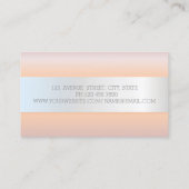 Elegant modern Roos Gold, Silver Stripe Visitekaartje (Achterkant)