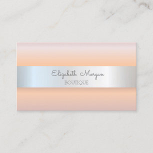 Elegant modern Roos Gold, Silver Stripe Visitekaartje