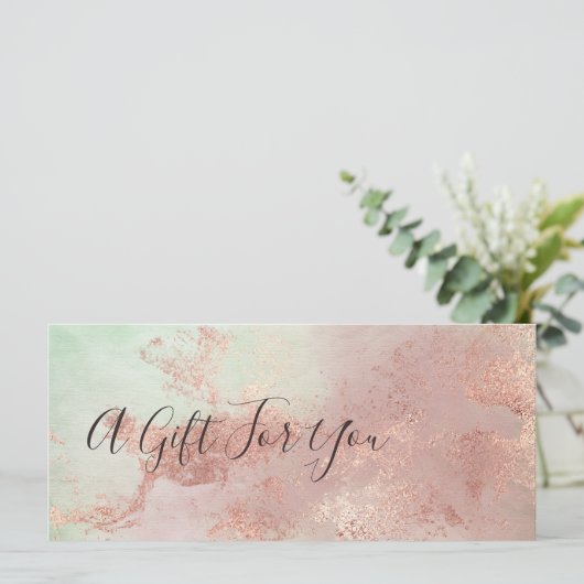 Elegant modern roos Gold waterverf make-up kunsten (Staand voorkant)