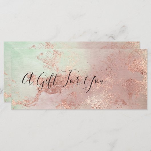 Elegant modern roos Gold waterverf make-up kunsten (Voorkant / Achterkant)