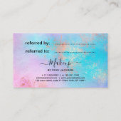 Elegant modern roos Gold waterverf make-up kunsten Aanbevelingskaartje (Achterkant)