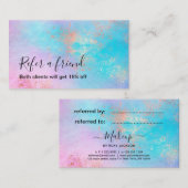 Elegant modern roos Gold waterverf make-up kunsten Aanbevelingskaartje (Voorkant / Achterkant)