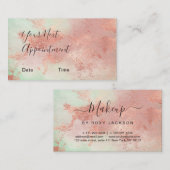 Elegant modern roos Gold waterverf make-up kunsten Afsprakenkaartje (Voorkant / Achterkant)