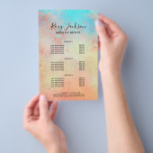 Elegant modern roos Gold waterverf make-up kunsten Flyer (Hand)