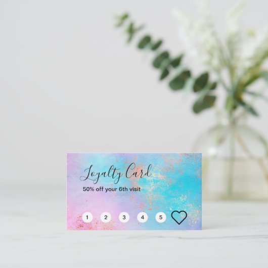 Elegant modern roos Gold waterverf make-up kunsten Klantenkaartje (Staand voorkant)