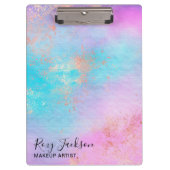 Elegant modern roos Gold waterverf make-up kunsten Klembord (Voorkant)