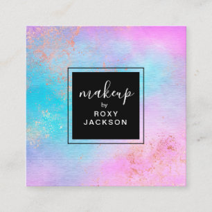 Elegant modern roos Gold waterverf make-up kunsten Vierkante Visitekaartje