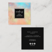 Elegant modern roos Gold waterverf make-up kunsten Vierkante Visitekaartje (Voorkant / Achterkant)