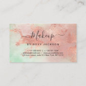 Elegant modern roos Gold waterverf make-up kunsten Visitekaartje (Achterkant)