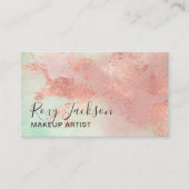 Elegant modern roos Gold waterverf make-up kunsten Visitekaartje (Voorkant)