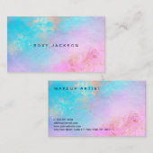 Elegant modern roos Gold waterverf make-up kunsten Visitekaartje (Voorkant / Achterkant)