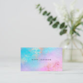 Elegant modern roos Gold waterverf make-up kunsten Visitekaartje (Staand voorkant)