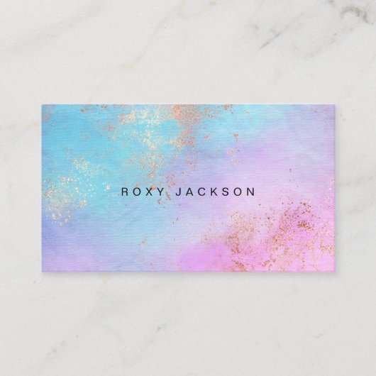 Elegant modern roos Gold waterverf make-up kunsten Visitekaartje (Voorkant)