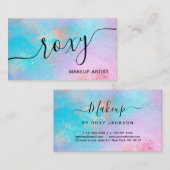 Elegant modern roos Gold waterverf make-up kunsten Visitekaartje (Voorkant / Achterkant)