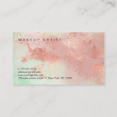 Elegant modern roos Gold waterverf make-up kunsten Visitekaartje (Achterkant)
