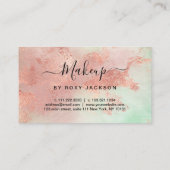Elegant modern roos Gold waterverf make-up kunsten Visitekaartje (Achterkant)