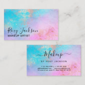 Elegant modern roos Gold waterverf make-up kunsten Visitekaartje (Voorkant / Achterkant)