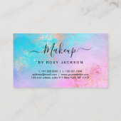 Elegant modern roos Gold waterverf make-up kunsten Visitekaartje (Achterkant)