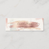 Elegant Modern, Roos Gold, Waterverf penseelstreek Mini Visitekaartje (Voorkant)