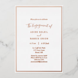 Elegant modern Roos Gold Wedding Party Folie Uitnodiging