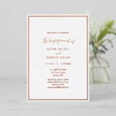 Elegant modern Roos Gold Wedding Party Folie Uitnodiging (Staand Voorkant)