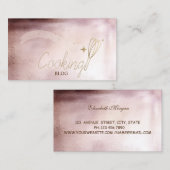 Elegant Modern, Roos Gold, Whisk, Koken Visitekaartje (Voorkant / Achterkant)