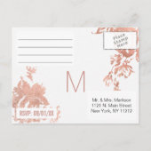 Elegant Modern Roos Goud Bloemen RSVP Briefkaarten