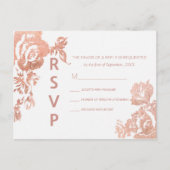 Elegant Modern Roos Goud Bloemen RSVP Briefkaarten (Voorkant)