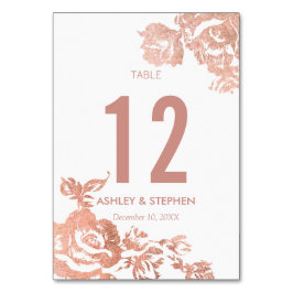 Elegant Modern Roos Goud Bloemen Tafelnummers