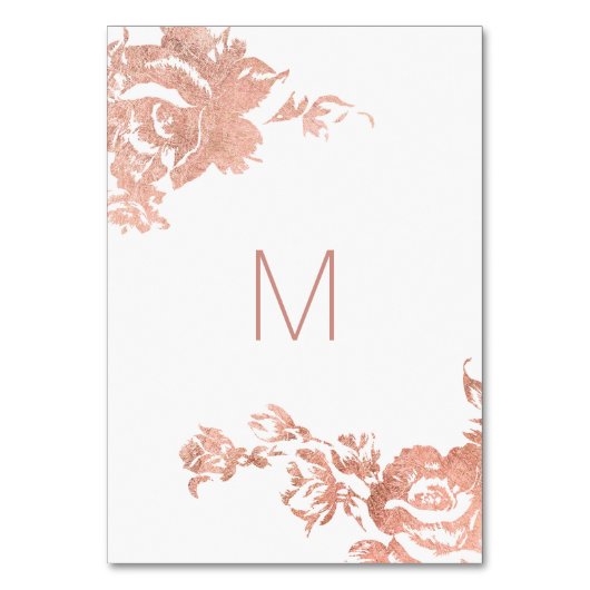 Elegant Modern Roos Goud Bloemen Tafelnummers (Achterkant)