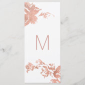 Elegant Modern Roos Goud Bloemen Trouwprogramma's Programmakaart (Achterkant)
