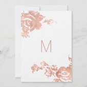 Elegant Modern Roos Goud Bloemzoet 16 Kaart (Achterkant)