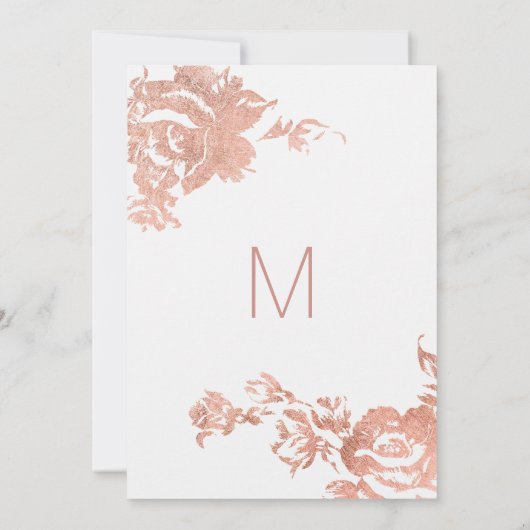 Elegant Modern Roos Goud Bloemzoet 16 Kaart (Achterkant)