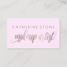 Elegant modern roos goud en lila make-up kunstenaa visitekaartje