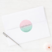 Elegant modern roos goud en mint glitter make-up ronde sticker (Envelop)