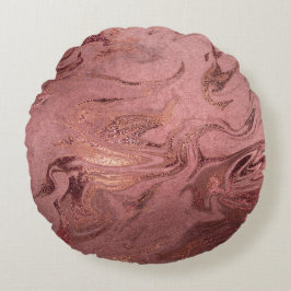 Elegant modern roos goud en rode marmer rond kussen