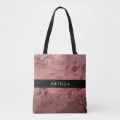 Elegant modern roos goud en rode marmer tote bag (Voorkant)