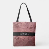 Elegant modern roos goud en rode marmer tote bag (Achterkant)