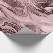 Elegant modern roos goud en roze marmer cadeaupapier (Hoek)
