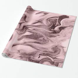Elegant modern roos goud en roze marmer cadeaupapier