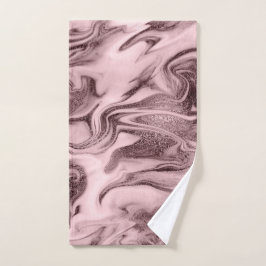 Elegant modern roos goud en roze marmer handdoek