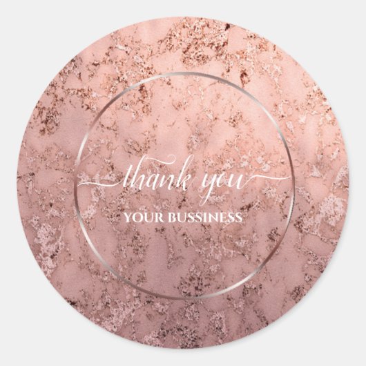 Elegant modern roos goud en roze marmer ronde sticker (Voorkant)