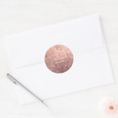 Elegant modern roos goud en roze marmer ronde sticker (Envelop)