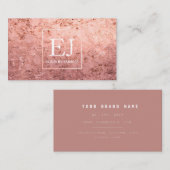 Elegant modern roos goud en roze marmer visitekaartje (Voorkant / Achterkant)
