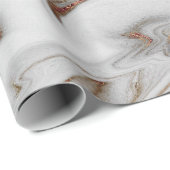 Elegant modern roos goud en witte marmer cadeaupapier (Rol Hoek)