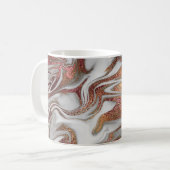 Elegant modern roos goud en witte marmer koffiemok (Voorkant links)