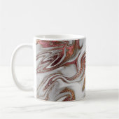 Elegant modern roos goud en witte marmer koffiemok (Links)