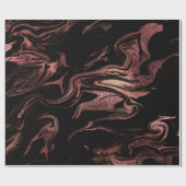 Elegant modern roos goud en zwarte marmer cadeaupapier (Vlak)